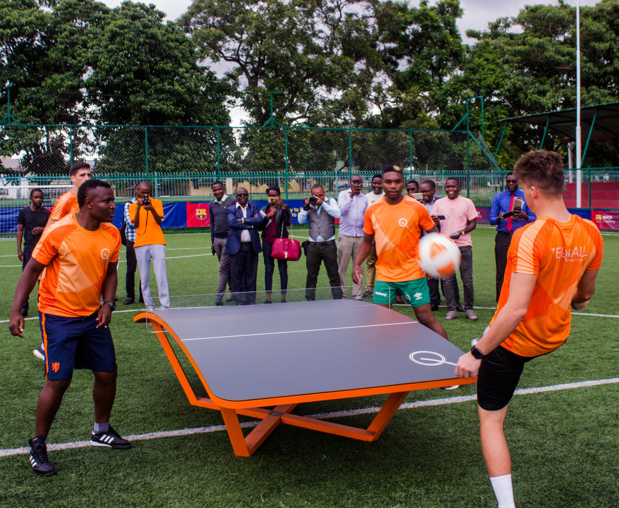 A demonstration of teqball took place at the launch event ©TFZ
