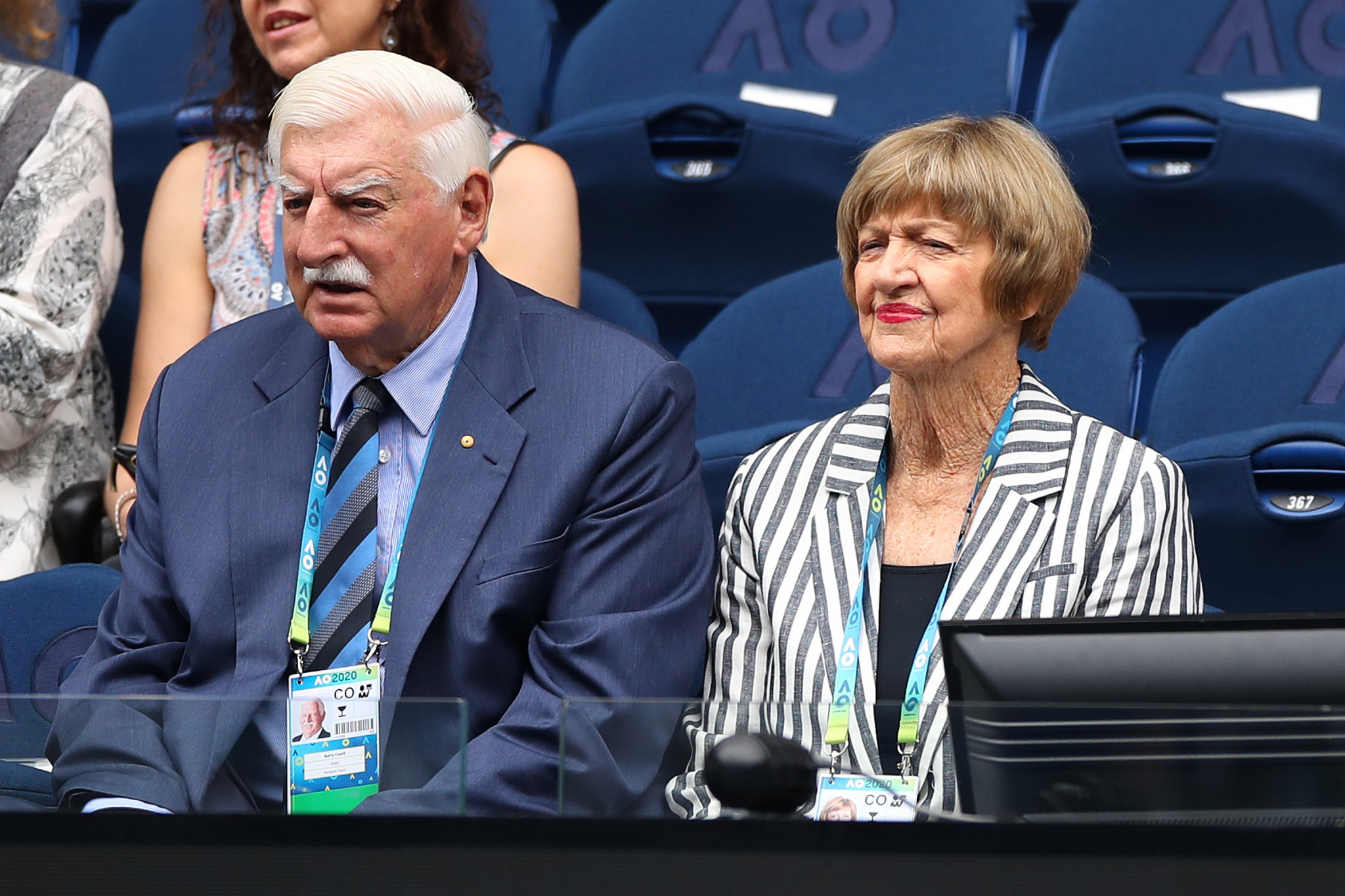 Margaret Court and her husband Barrymore watch this year's Australian Open today ©Getty Images
