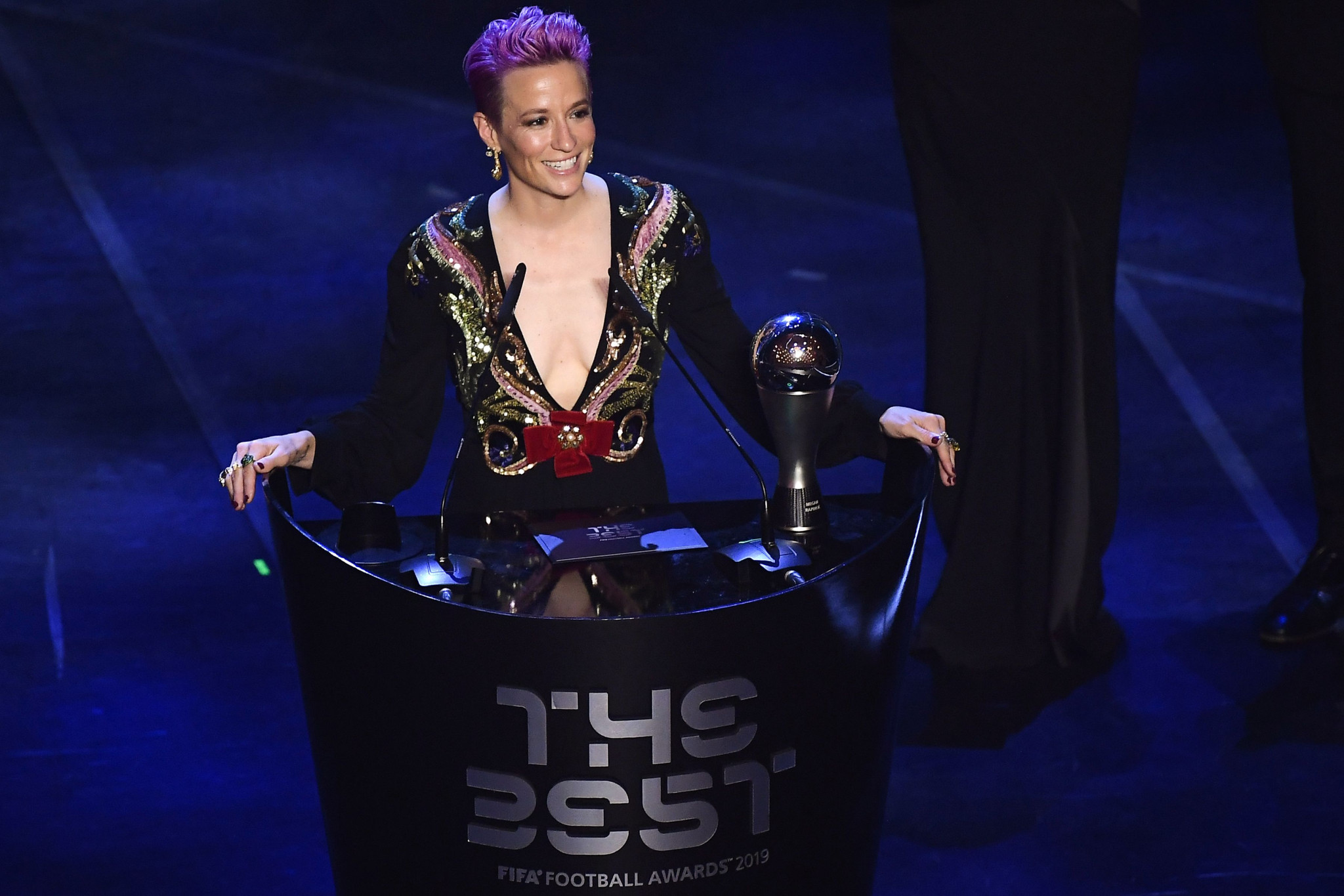 Megan Rapinoe encouraged other athletes to speak out when she received her FIFA Best Player of the Year award ©Getty Images