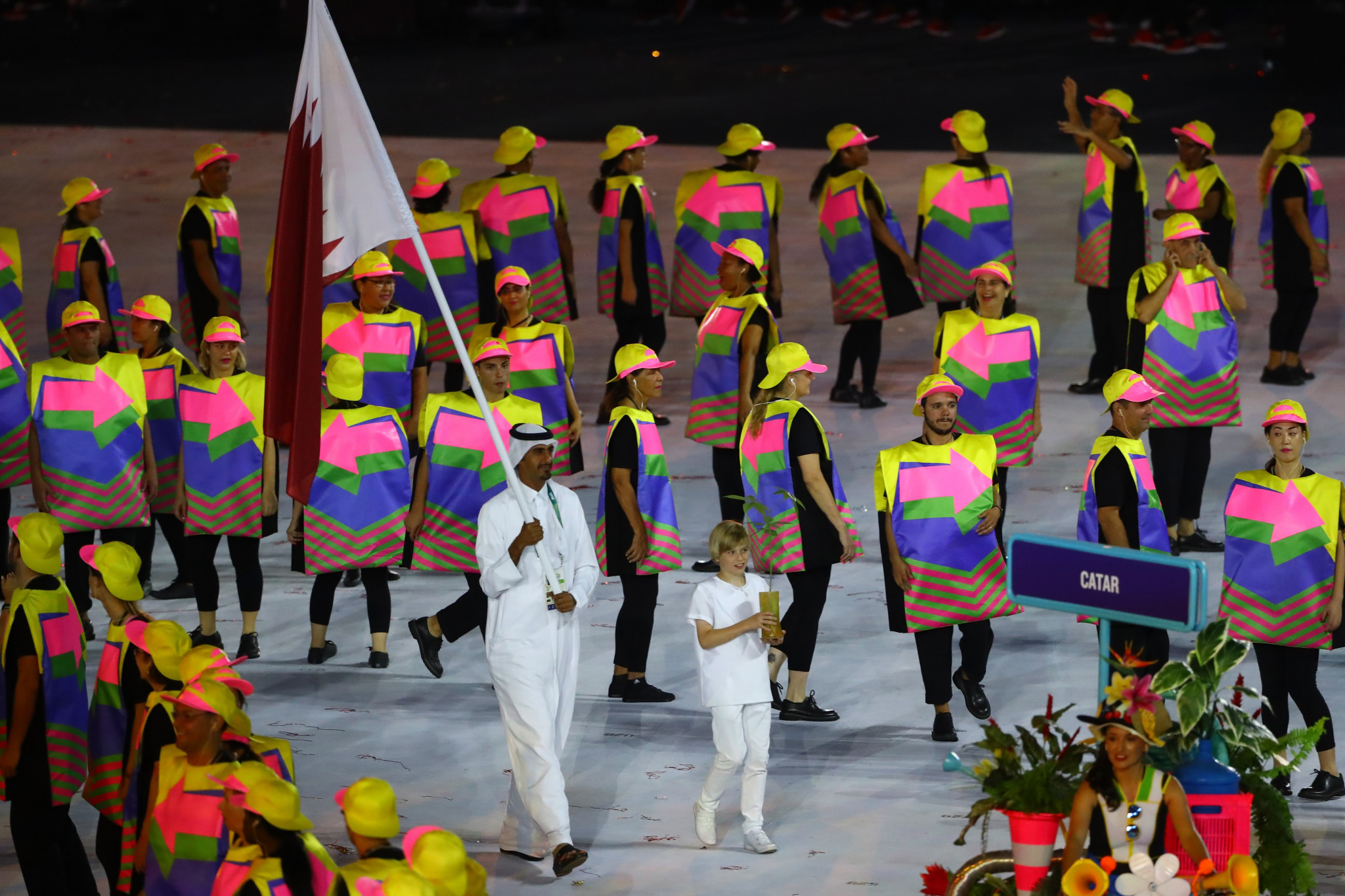 Sheikh Ali al-Thani carried Qatar's flag at the Rio 2016 Opening Ceremony ©Getty Images