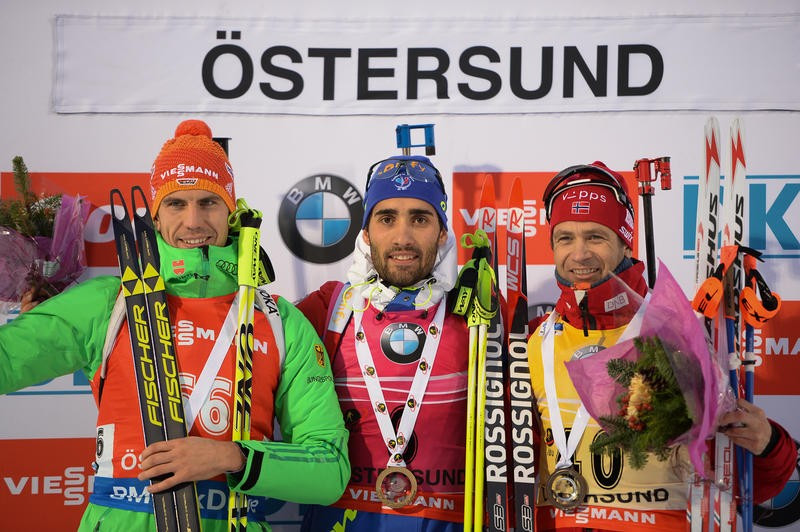 Frenchman Martin Fourcade claimed men's 10km sprint gold in Östersund ©IBU 