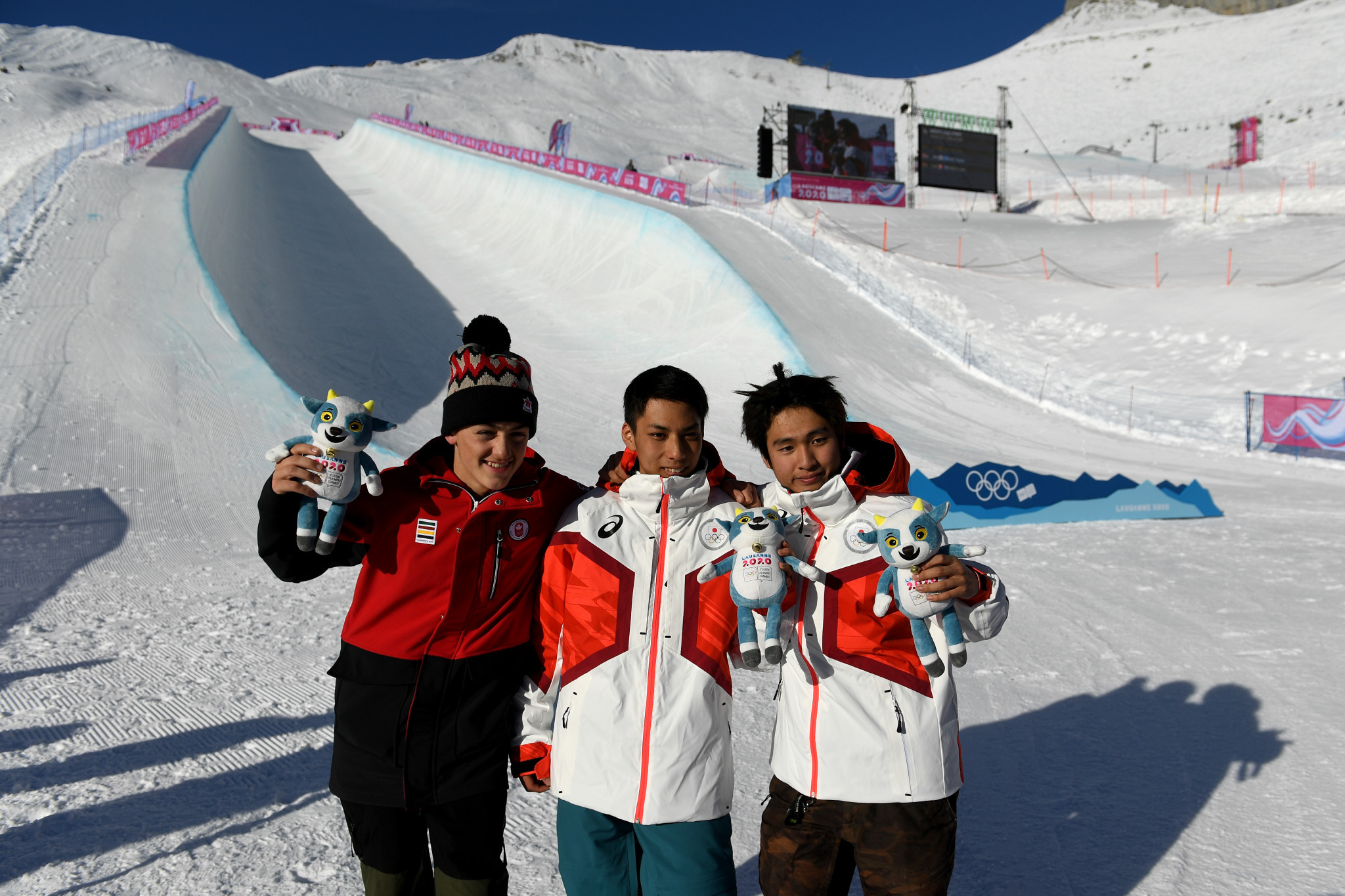 Japan celebrated a one-two in the snowboard halfpipe event for the second successive day ©Getty Images
