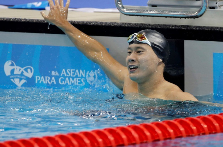 Singapore's Tan Eng Kiong Benson claimed two gold medals and one silver in the pool