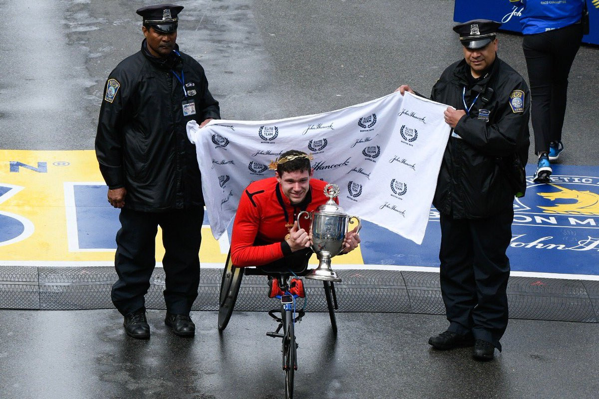 America's Daniel Romanchuk will be back to defend his Boston Marathon men's wheelchair title on April 20 ©Twitter
