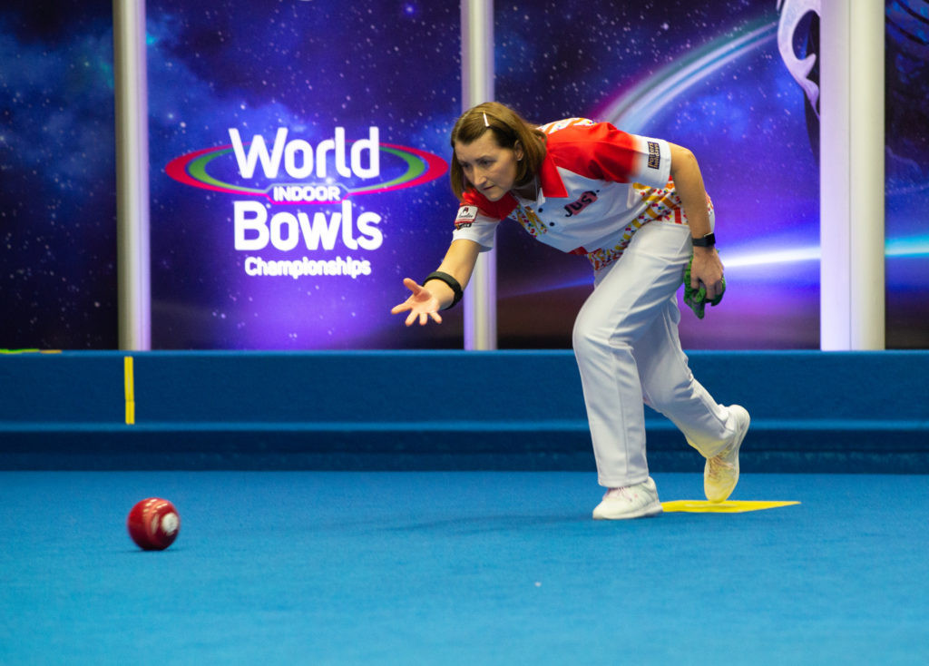Scotland's Julie Forrest remains on course to retain her women's singles title at the World Indoor Bowls Championships ©World Bowls Tour