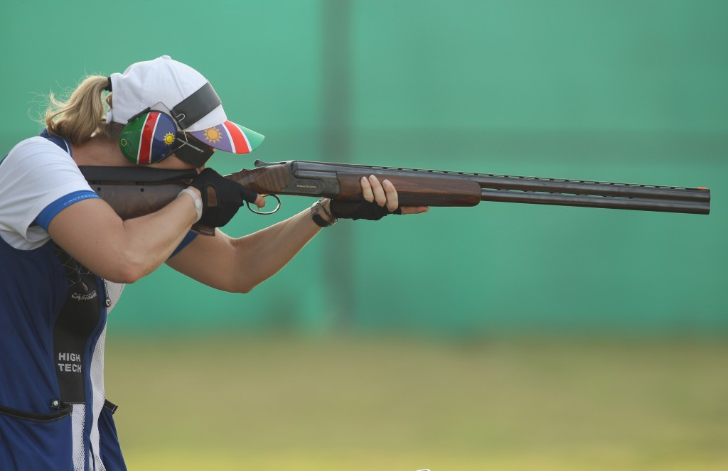 Namibia's Gaby Ahrens won gold in the women's trap event at the African Shooting Championships ©Getty Images