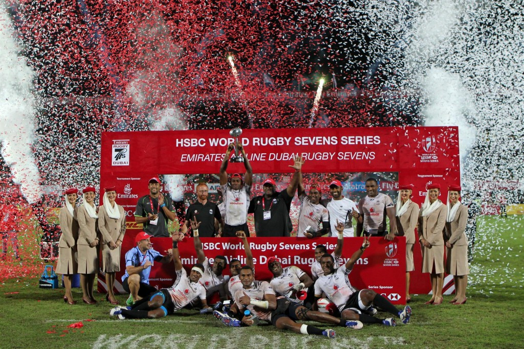 Fiji off to flyer with victory over England in final of World Rugby Sevens Series in Dubai