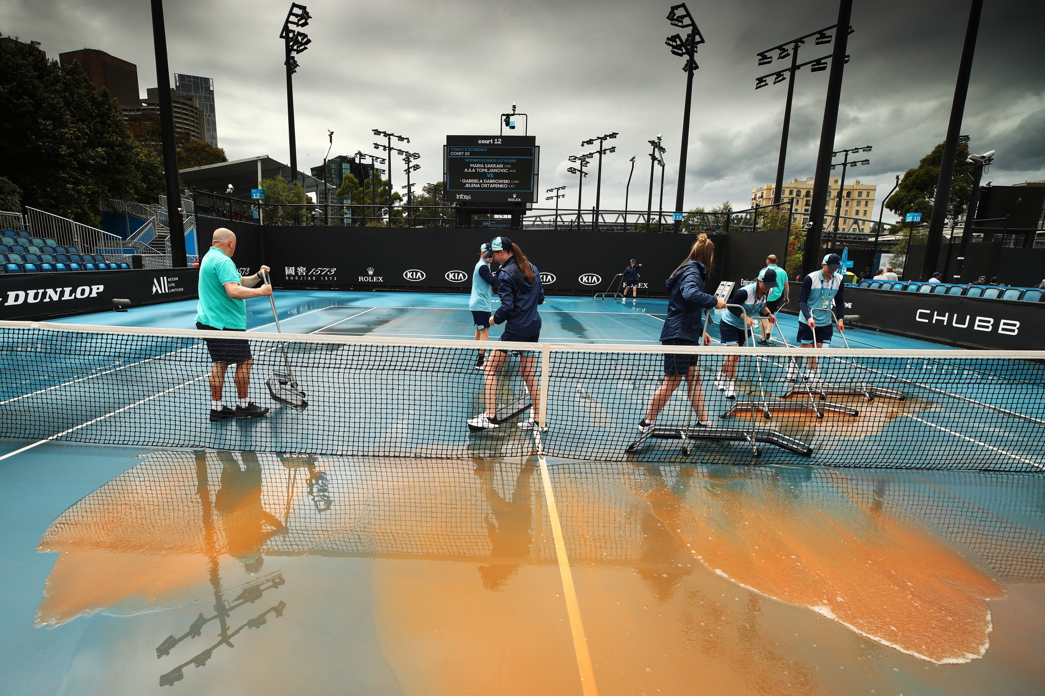 Australian Open organisers had to deep clean the outside courts because of dust ©Getty Images