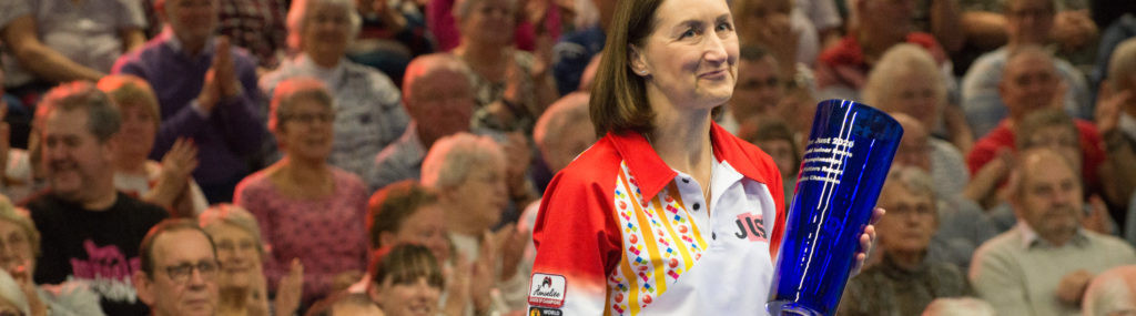 Julie Forrest has retained her women's singles title at the World Indoor Bowls Championships ©World Bowls Tour