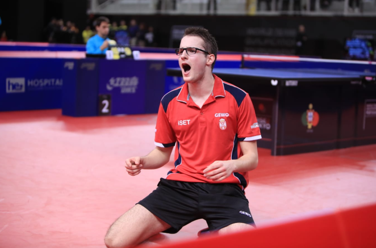 Dimitrije Levajac was on fire for Serbia ©Remy Gros/ITTF