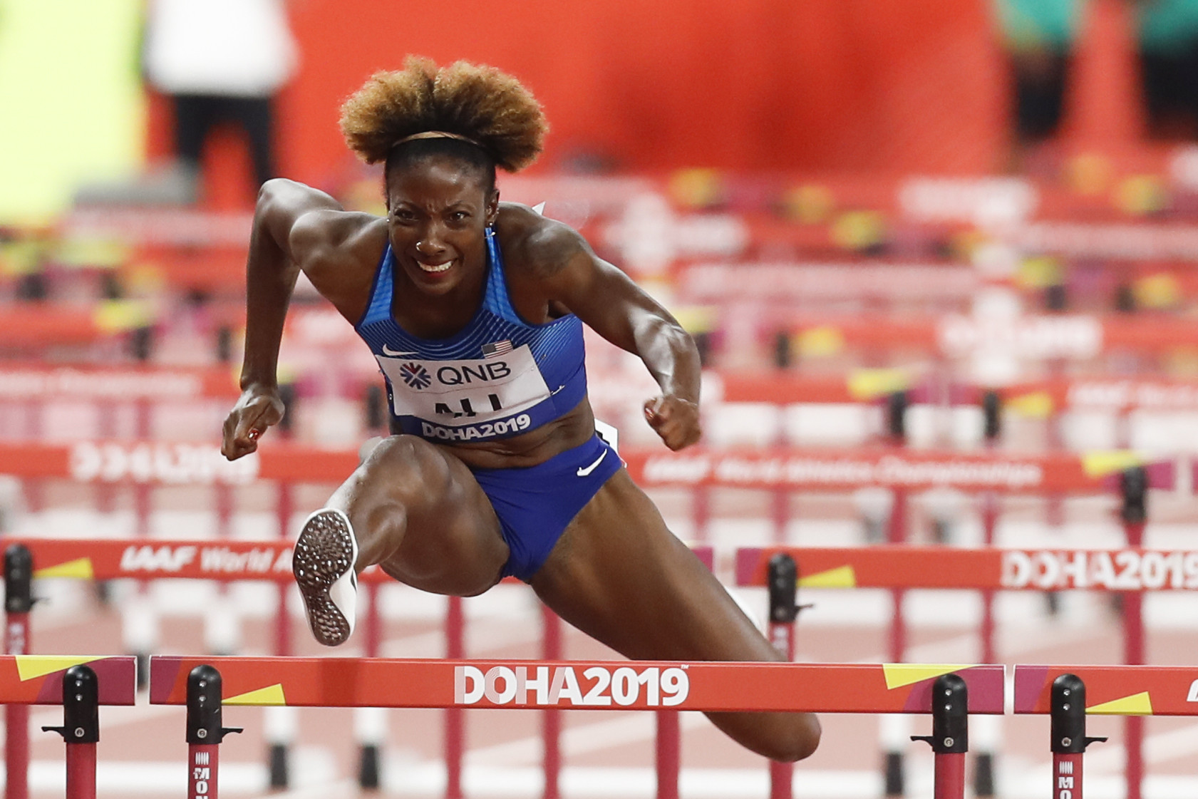 The United States' world 100m hurdles champion Nia Ali is due to start her season on home ground as the World Athletics Indoor Tour gets underway in Boston tomorrow ©Getty Images