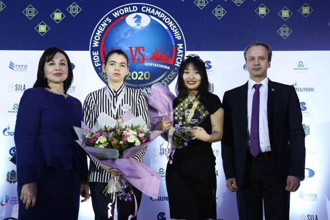 Ju Wenjun's victory saw her earn the highest amount of prize money ever awarded in women's chess ©Twitter/Eteri Kublashvili