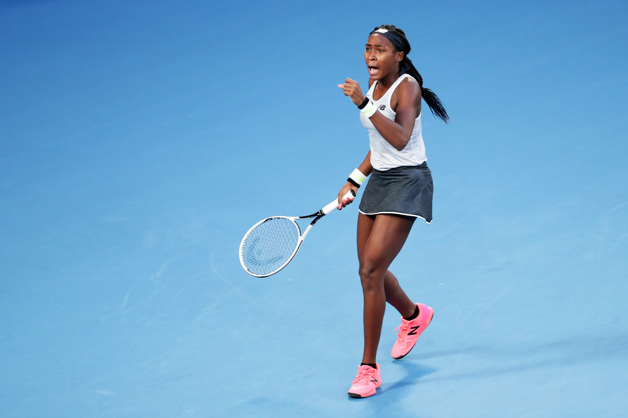 The 15-year-old Gauff was the victor, triumphing 6-3, 6-4 ©Getty Images