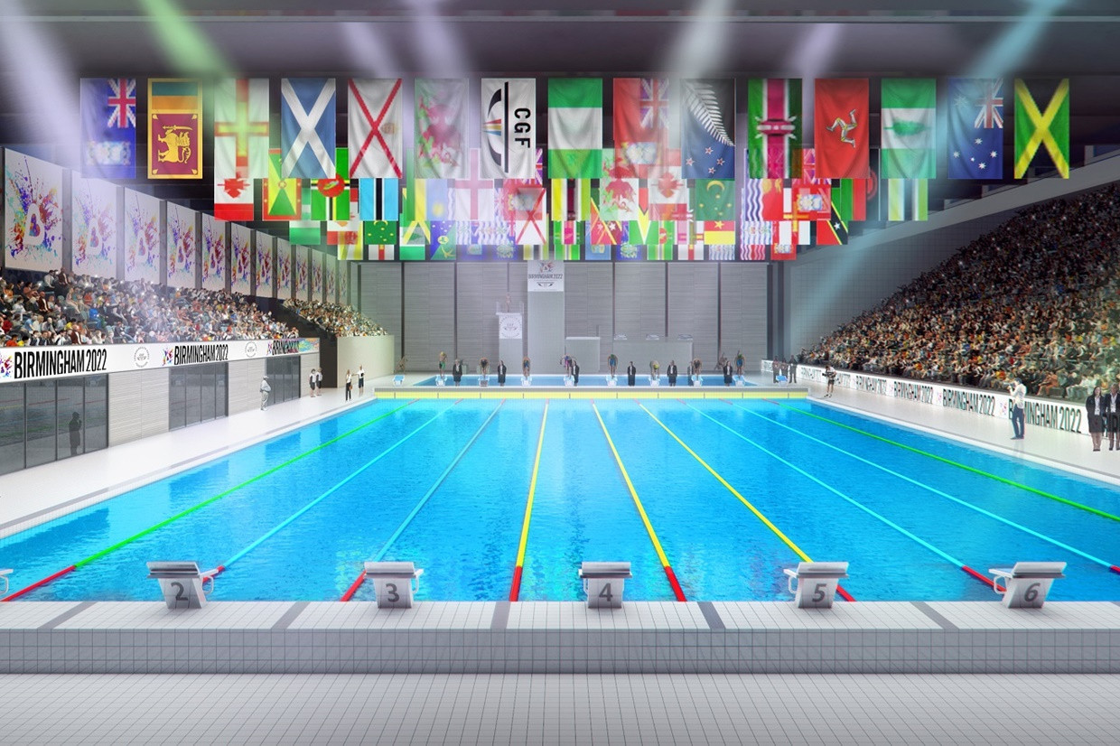 The new multi-million pound Sandwell Aquatics Centre will host swimming during the 2022 Commonwealth Games ©Birmingham 2022