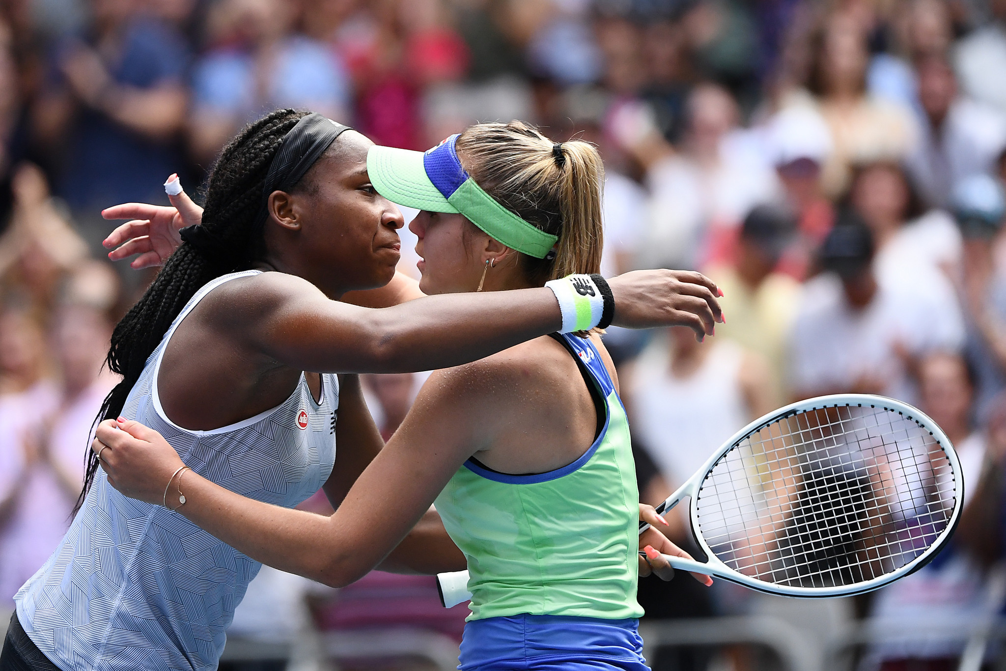 Sofia Kenin, right, ended the run of 15-year-old Coco Gauff ©Getty Images