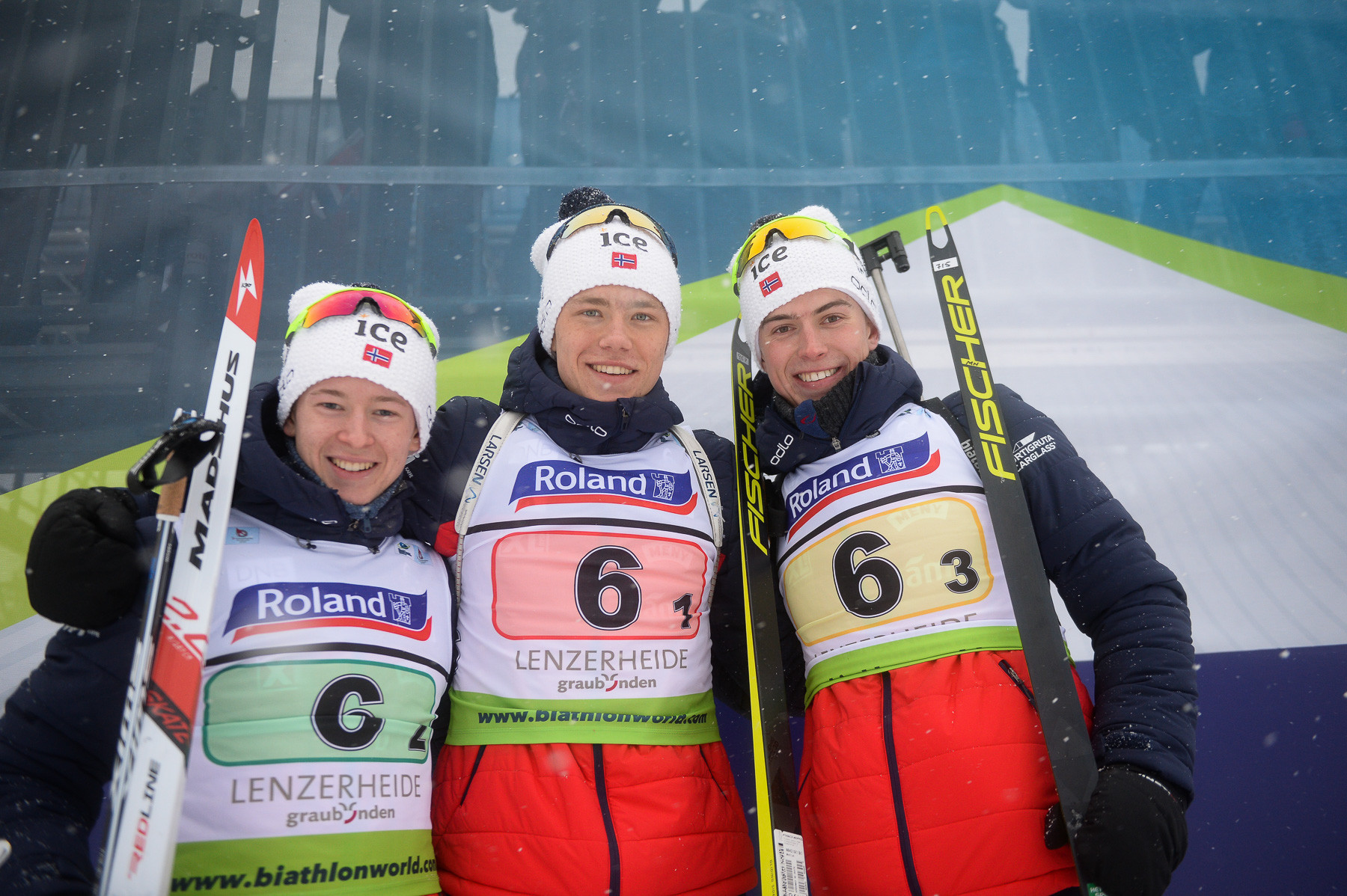 Norway's youth men relay champions, Toernblad Sameien, Uldal and Nevland ©Twitter/ @IBU_Junior 