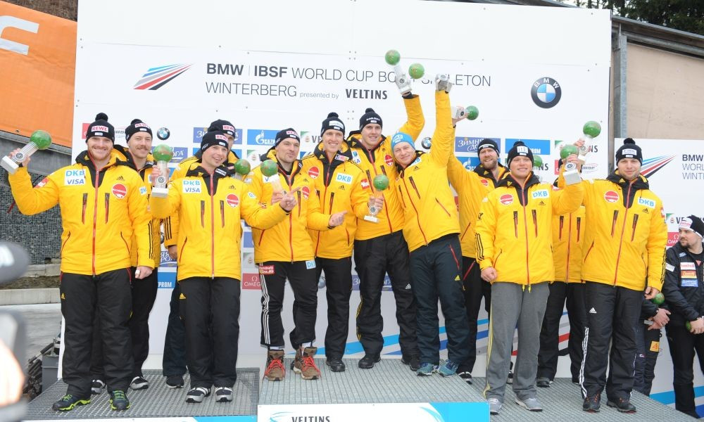 Germany sweep four-man bobsleigh podium for second successive IBSF World Cup