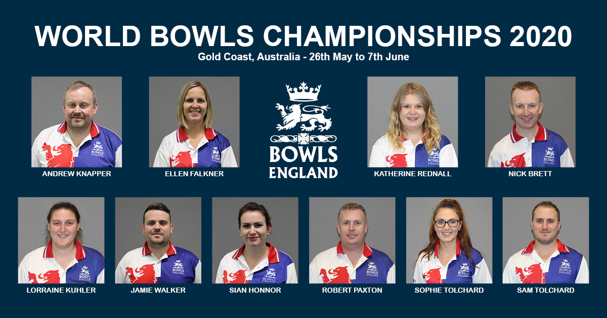 Ten bowls players make up the England team for the 2020 World Bowls Championships ©Bowls England 