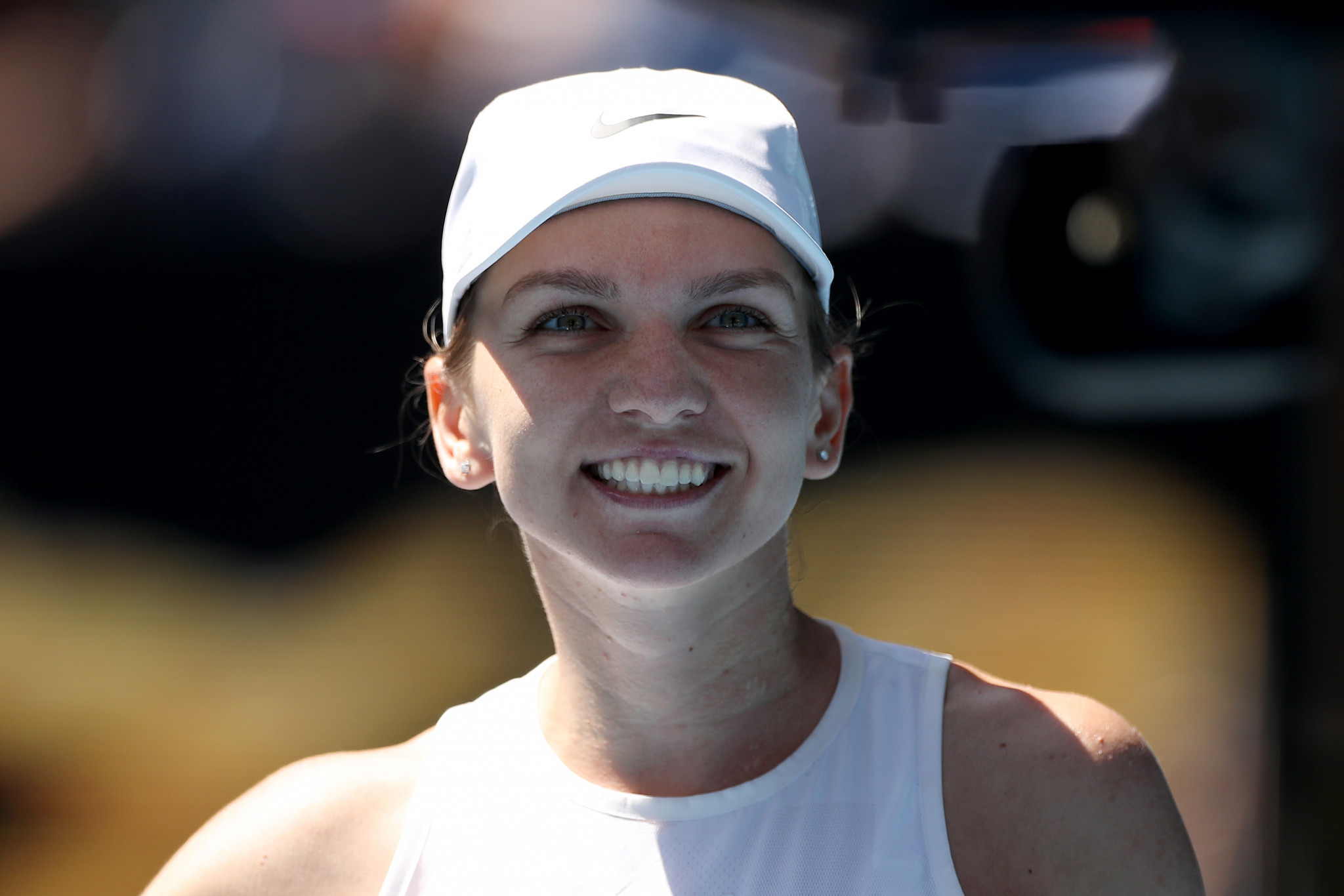 Simona Halep is all smiles after reaching the women's semi-finals ©Getty Images 