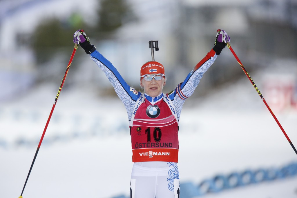 Kaisa Mäkäräinen earned her first World Cup victory of the season