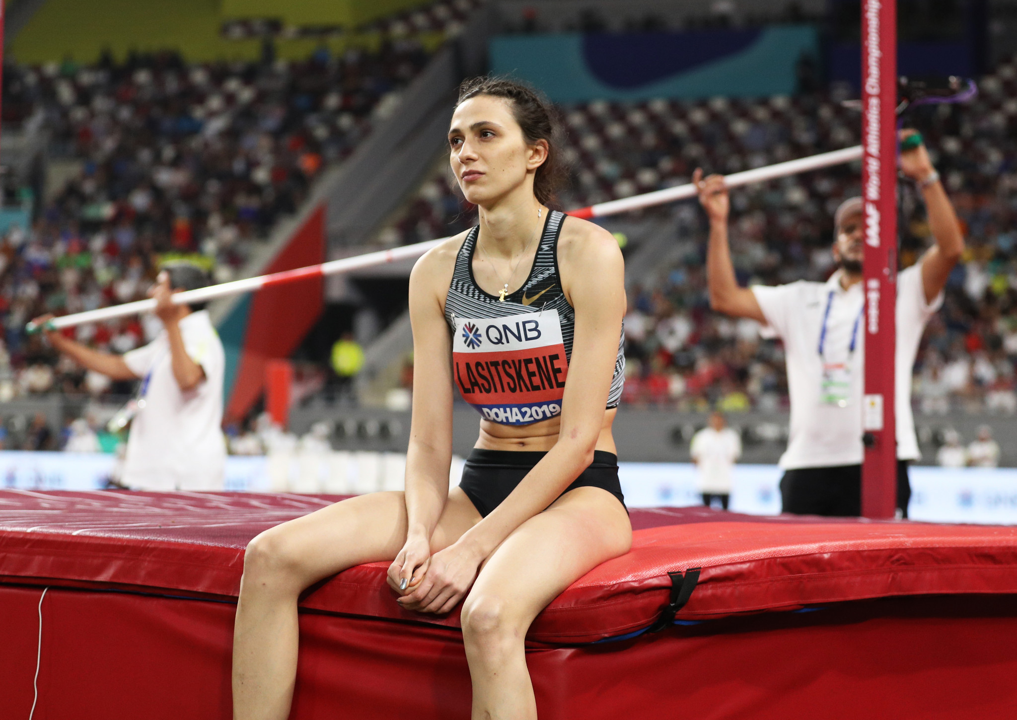 Russia's three-time world high jump champion Mariya Lasitskene accused RusAF of 