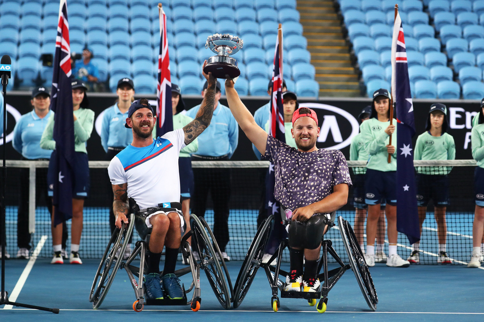 Australians Dylan Alcott and Heath Davidson won the quads doubles final ©Getty Images