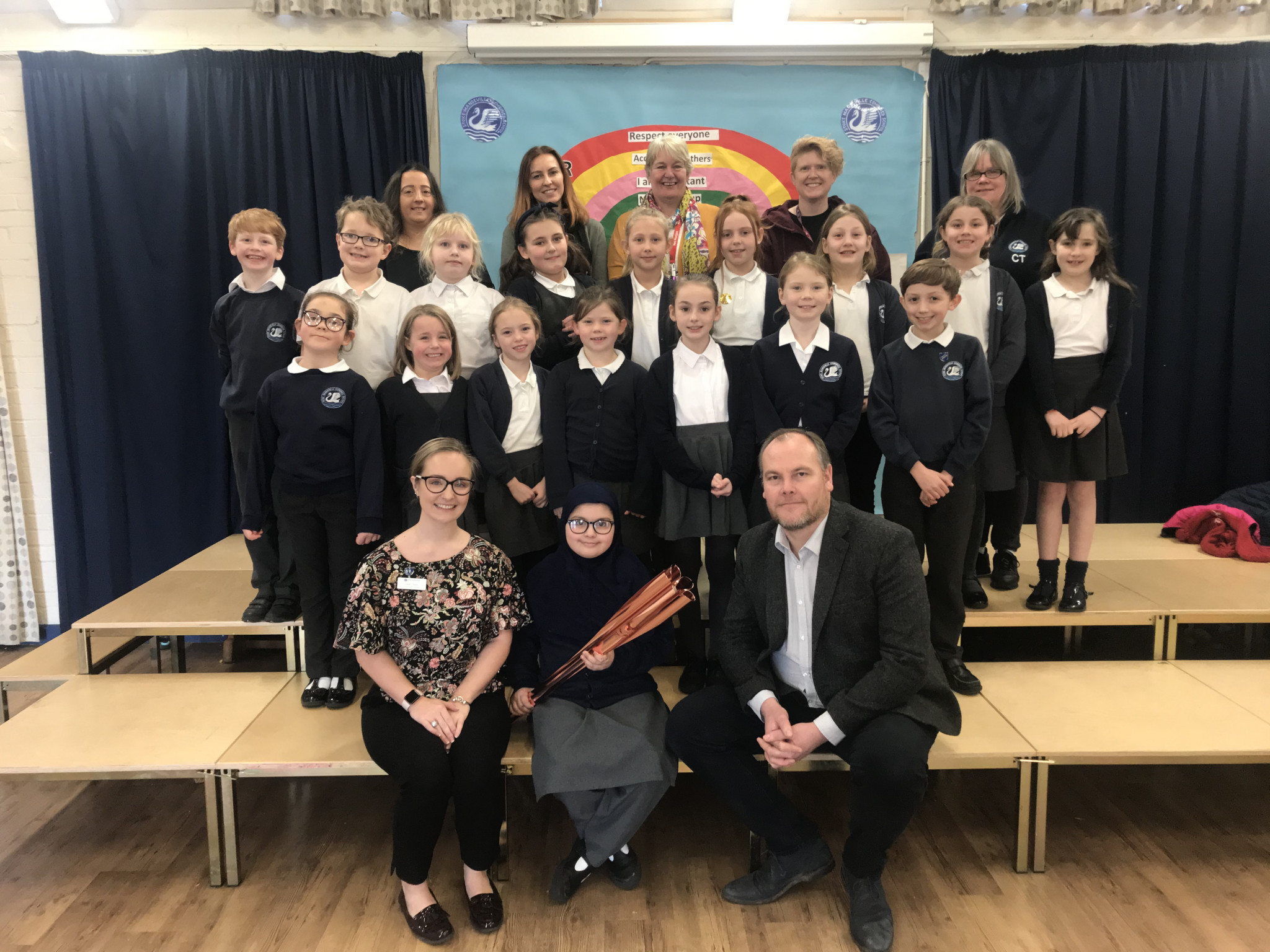 The Tokyo 2020 Paralympic Torch visited pupils at the Stoke Mandeville Combined School ©AVDC