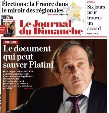 Michel Platini hopes a document published in French newspaper Le Journal du Dimanche will help clear his name ©Le Journal du Dimanche