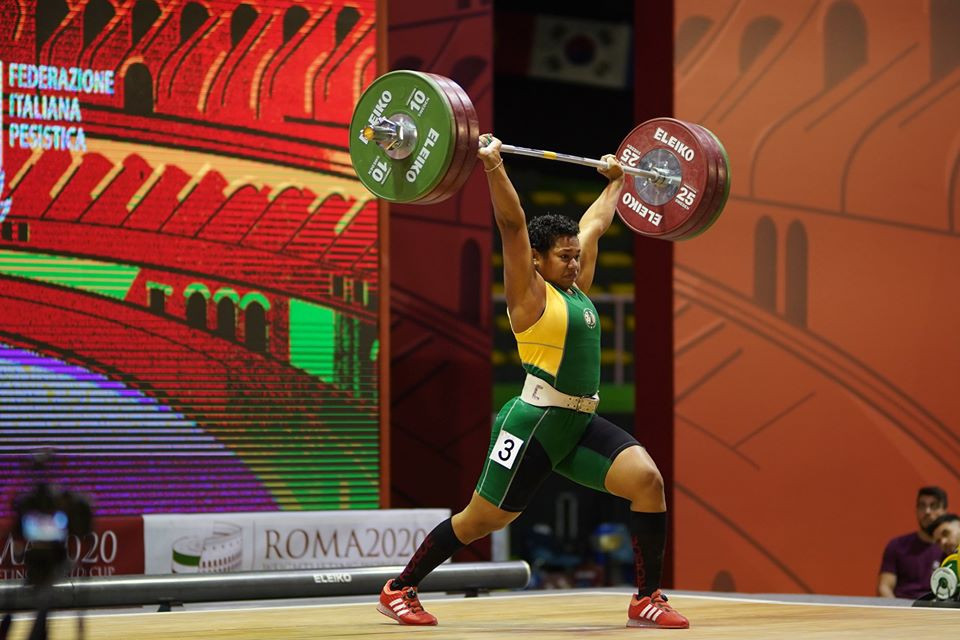Eileen Cikamatana, one of weightlifting's brightest stars, is still hopeful of going to the Tokyo 2020 Olympics ©Getty Images