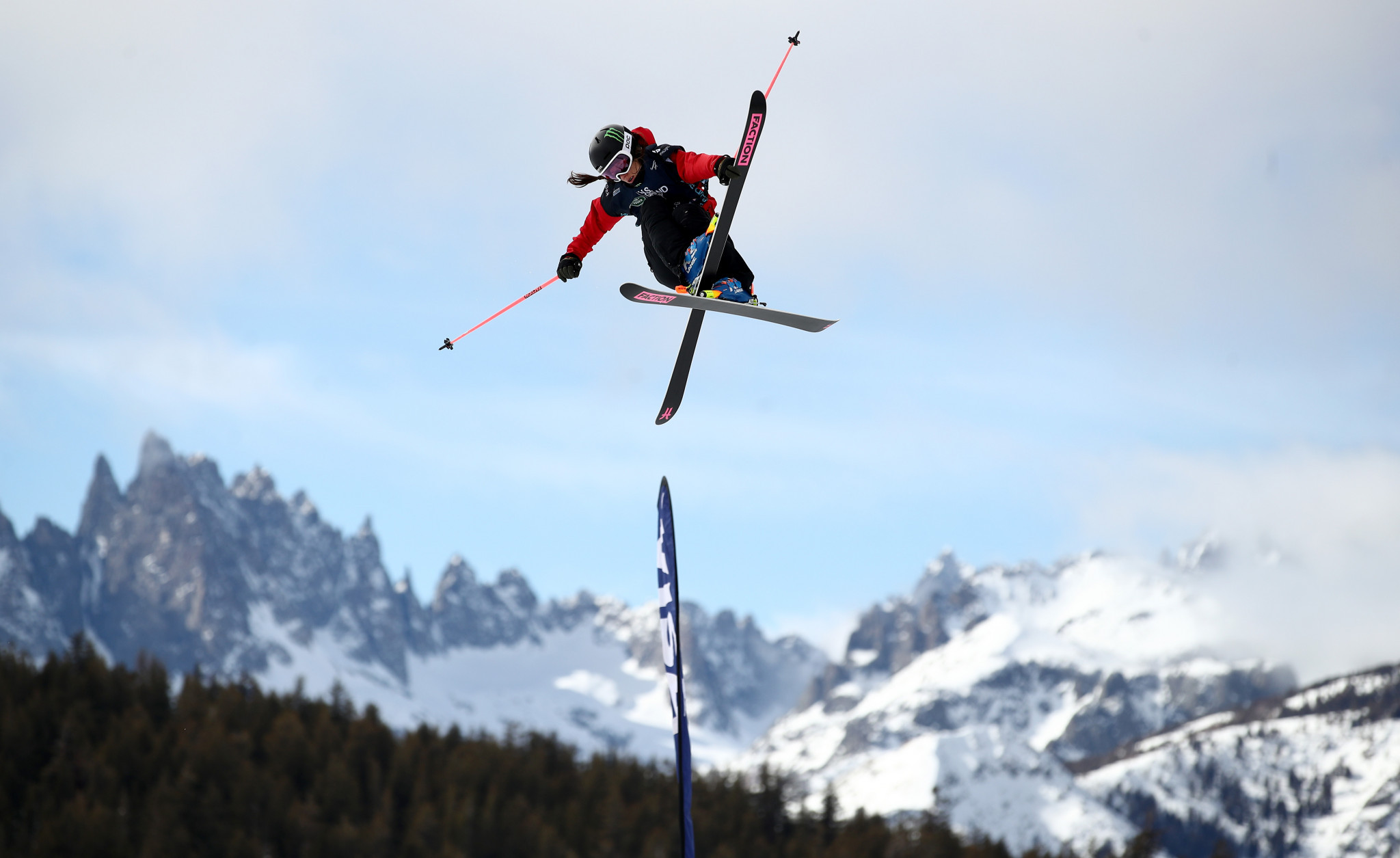 Sarah Hoefflin won the women's FIS World Cup freeski slopestyle event in Mammoth Mountain ©Getty Images