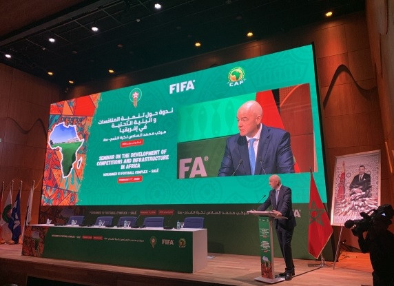 FIFA President Gianni Infantino addressed delegates at the seminar in Morocco ©FIFA