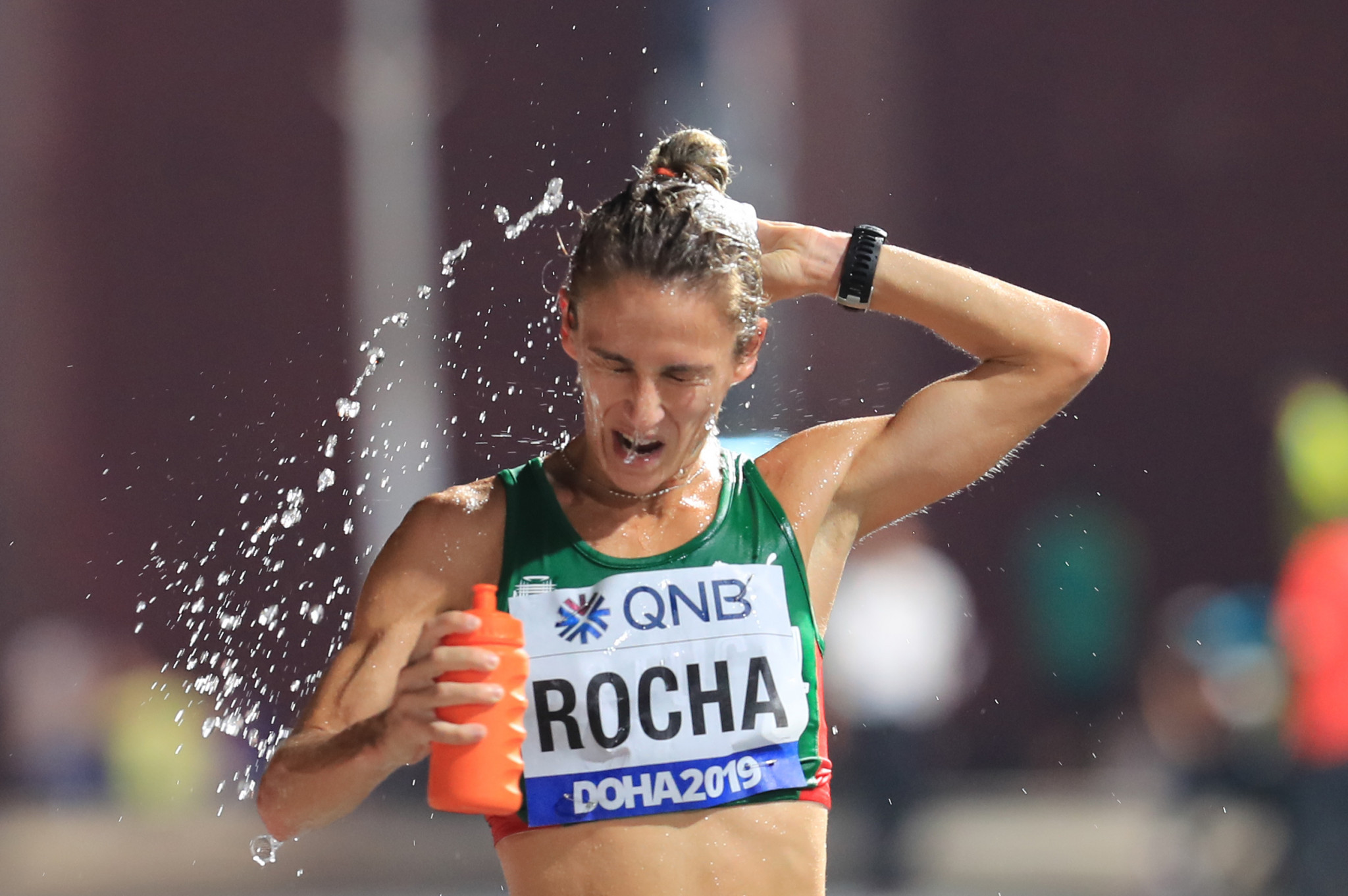 Portugal's home hero, Salomé Rocha during the World Athletics Championships marathon in Qatar last year ©Getty Images