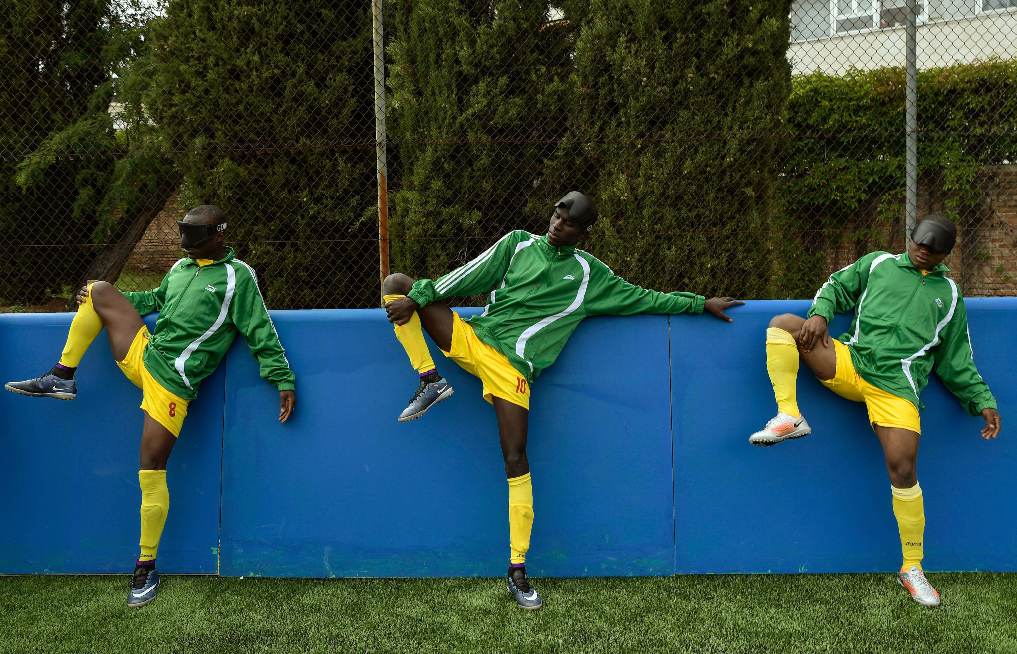 Mali blind football players warming up before a match in Madrid ©Getty Images