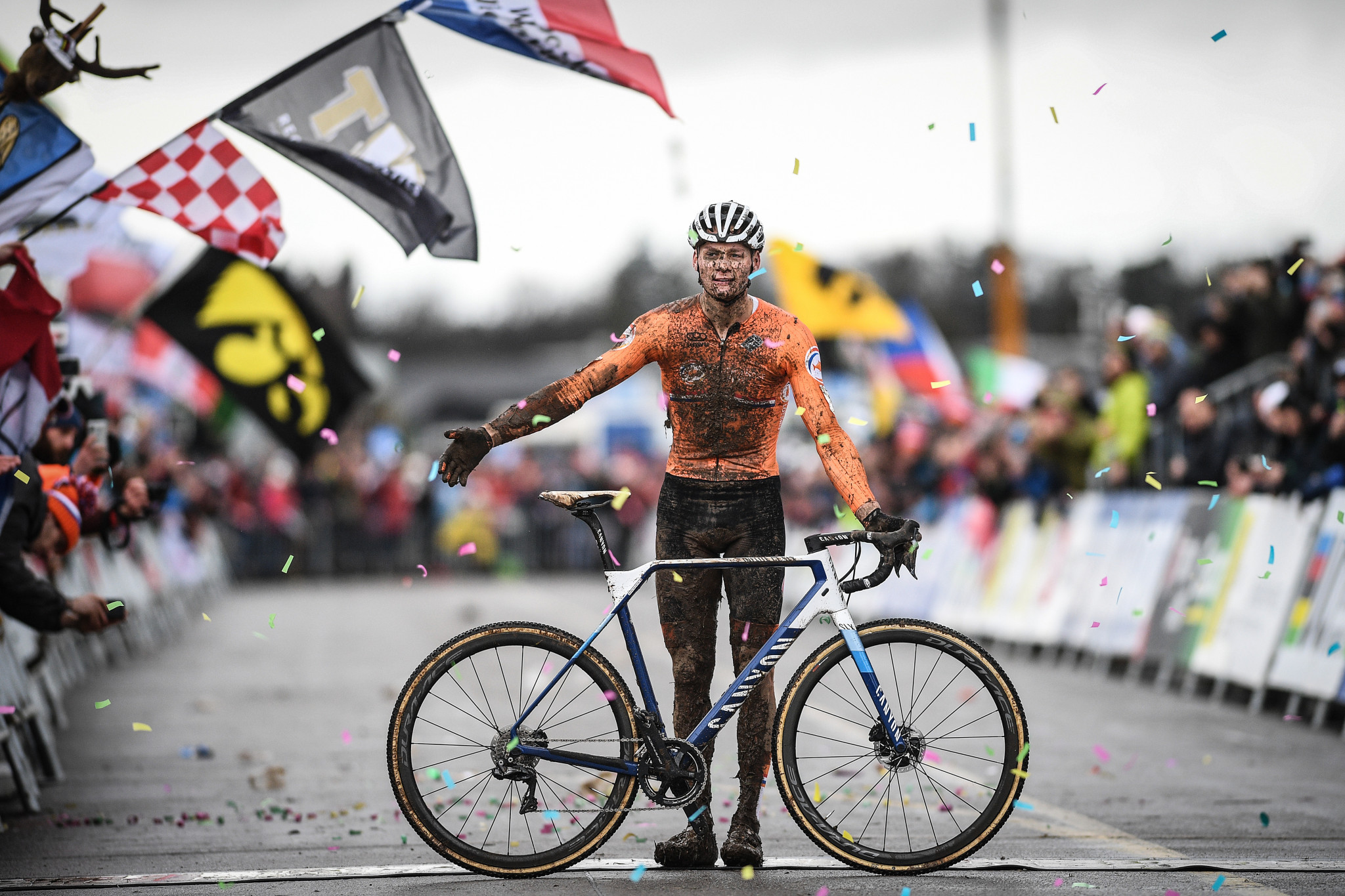 Mathieu van der Poel achieved his third UCI Cyclo-cross World Championship title ©Getty Images