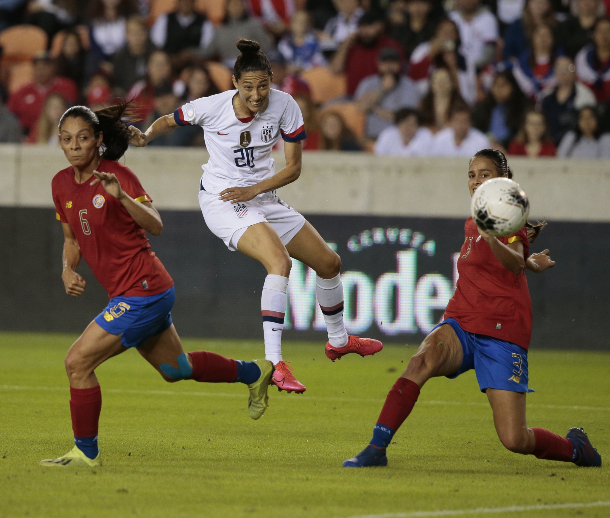 Christen Press scored twice for the US in their victory ©Getty Images