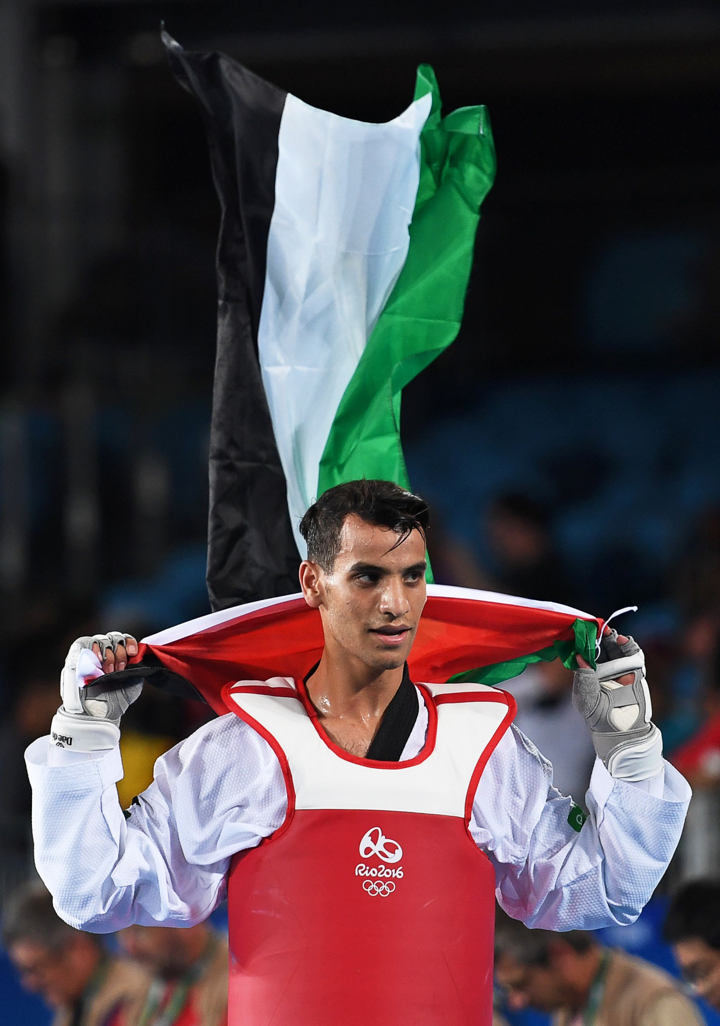 Ahmad Abughaush won Jordan's first Olympic gold medal at Rio 2016 ©Getty Images