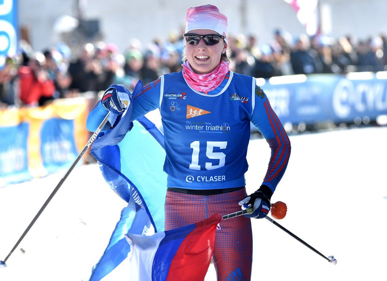 Daria Rogozina of Russia is aiming to defend her women's title at the Winter Triathlon World Championships in the Italian town of Asiago ©World Triathlon