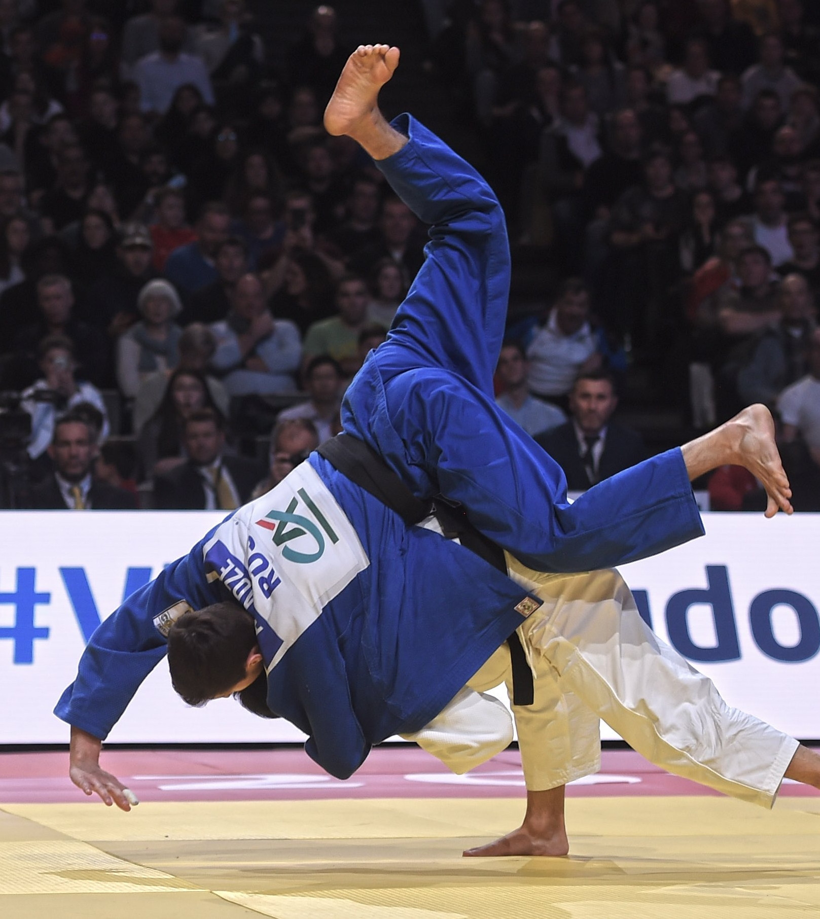 Japan's Nagayama Ryuju produced a remarkable comeback in the final of the men's under-60kg against Russia's Yago Abuladze to give his Tokyo 2020 hopes a big boost ©IJF