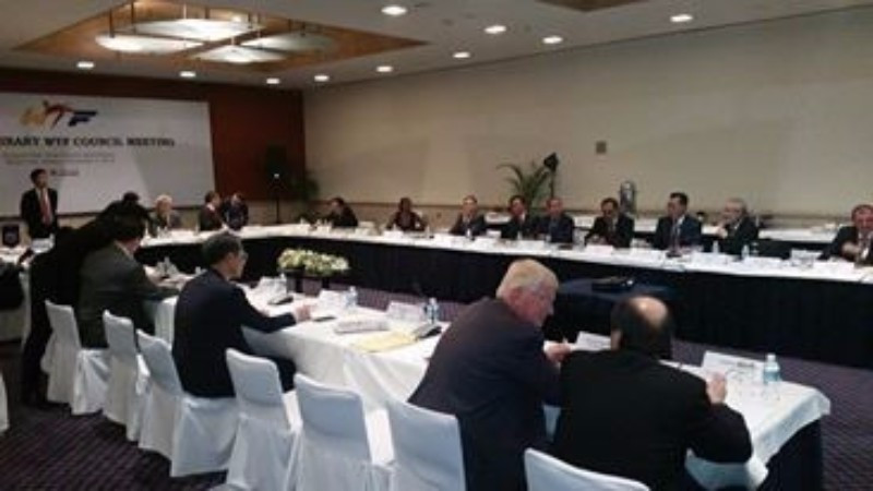 Officials attending the WTF Extraordinary Council meeting in Mexico City ©ITG