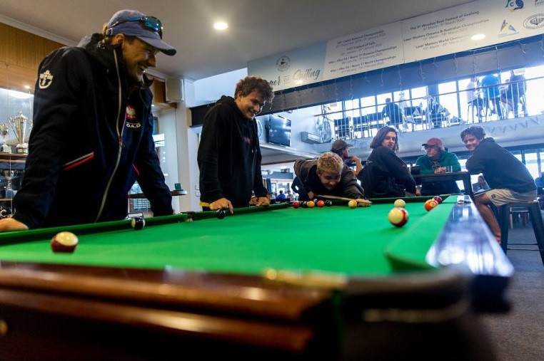 Crews passed the time by playing pool and cards ©Sailing Energy