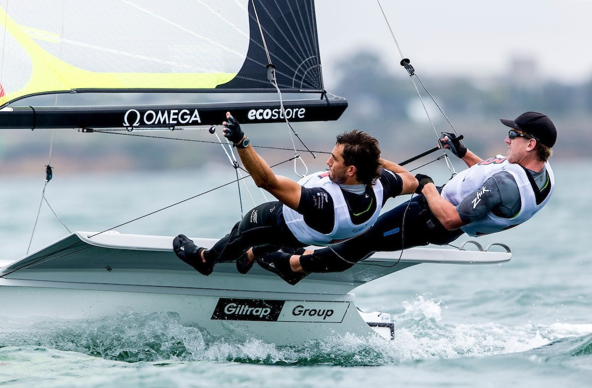 Burling and Tuke move into lead at 49er, 49erFX and Nacra 17 World Championships