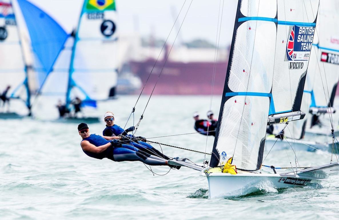 Charlotte Dobson and Saskia Tidey are the new leaders in the 49erFX ©Sailing Energy