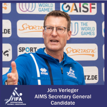 International Fistball Association President Jörn Verleger will stand for the AIMS secretary general position  ©IFA