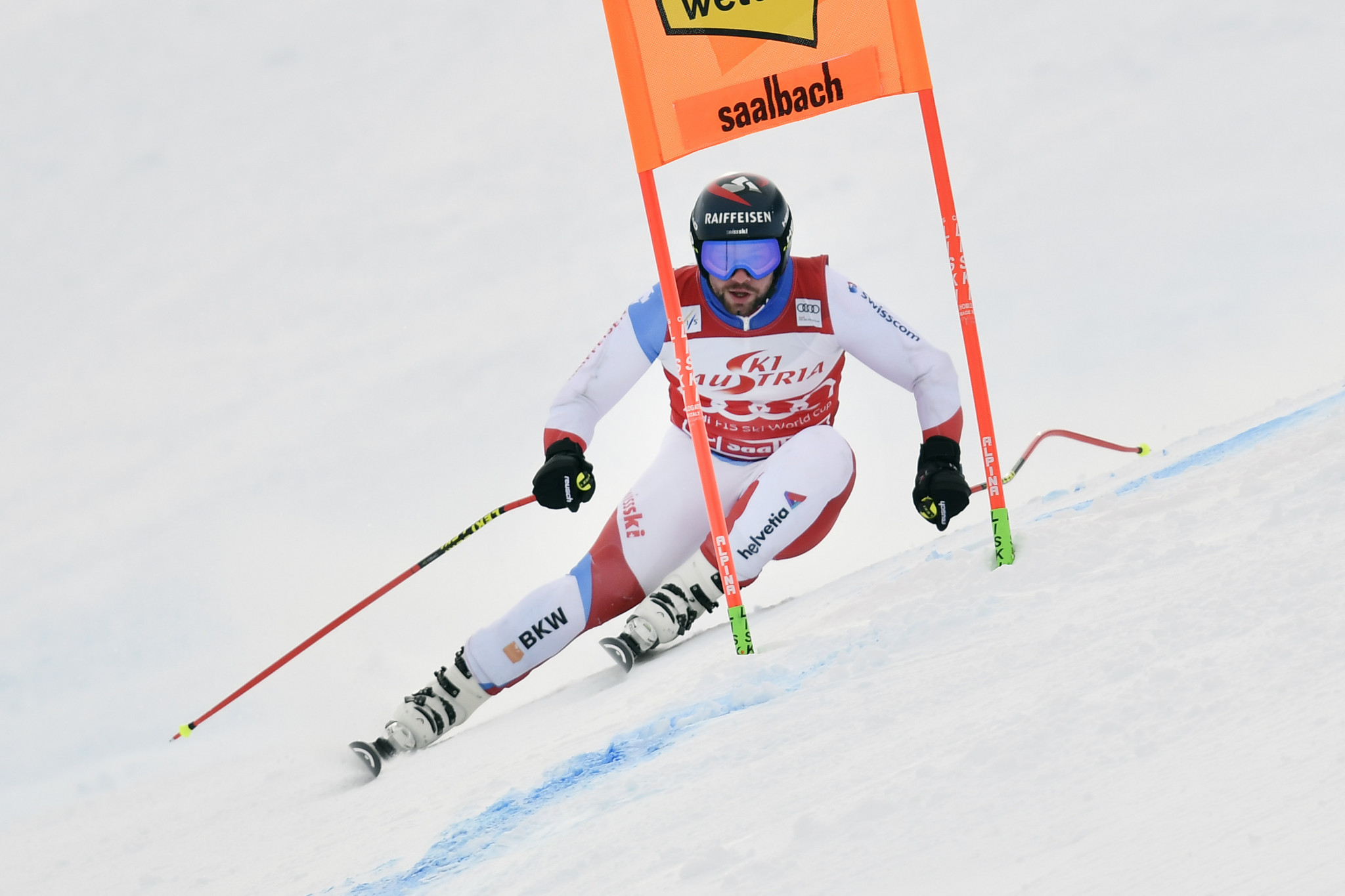 Switzerland's Beat Feuz, the leader of the FIS Alpine Ski World Cup standings for men's downhill, ranked 17th in training in Saalbach-Hinterglemm ©Getty Images