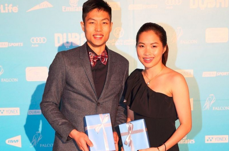 Chinese Taipei’s Chou Tien Chen and Thailand’s Ratchanok Intanon won the best dressed male and female awards at the Badminton World Federation Female Player of the Year ceremony in Dubai ©BWF