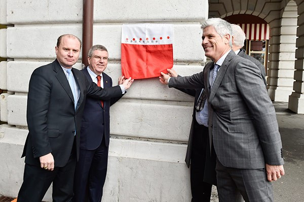 IOC President Thomas Bach was in attendance at the ceremony in Lausanne
