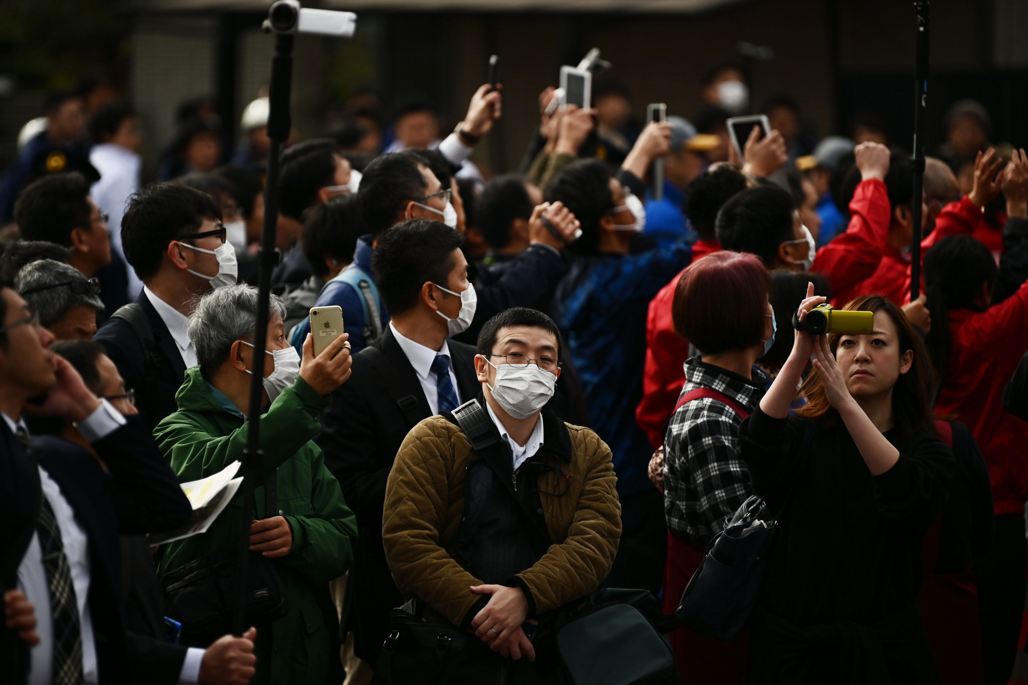 Amid coronavirus fears, many wore masks at the event ©Getty Images