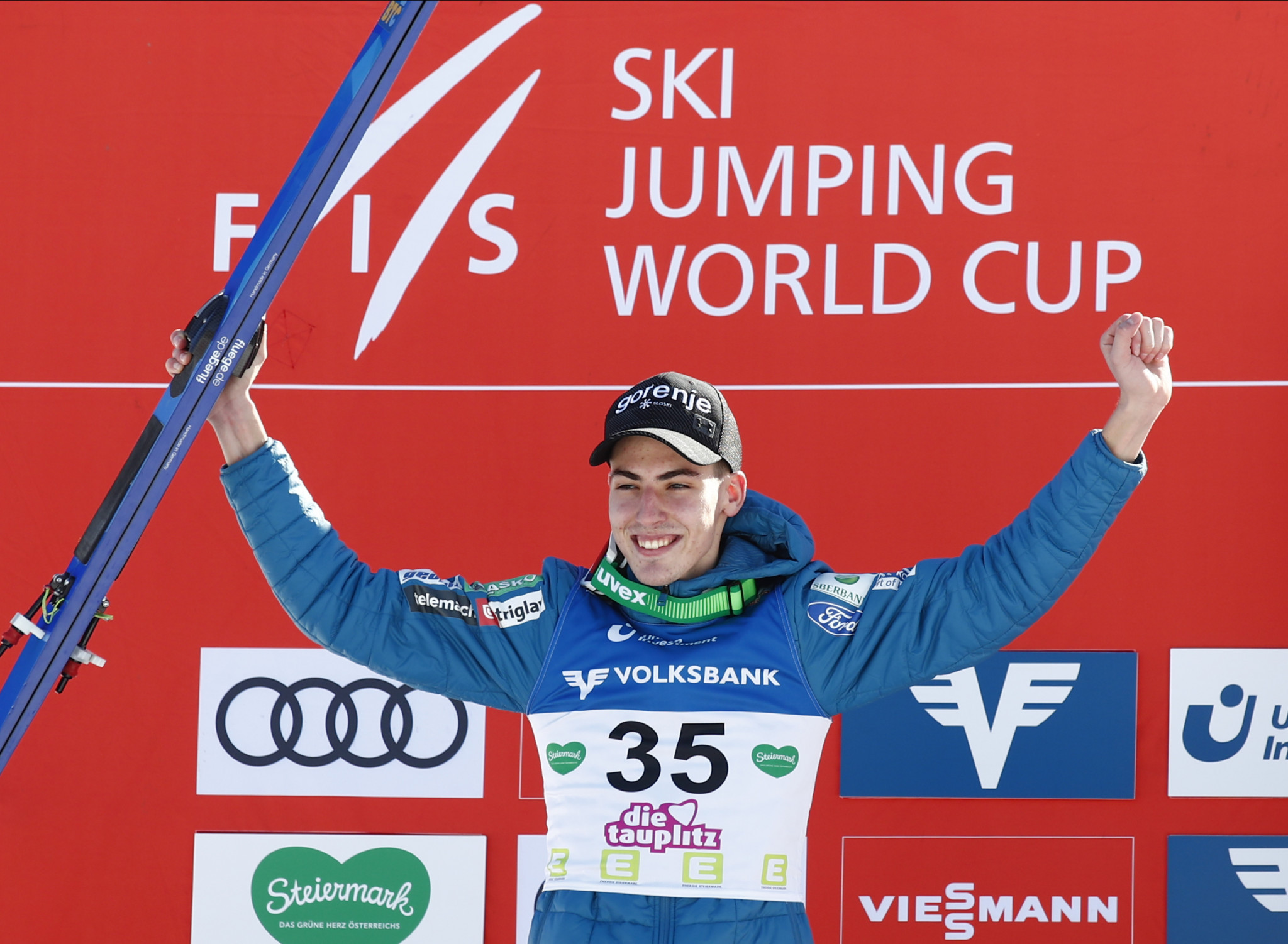 Slovenia's 19-year-old Timi Zajc had his best World Cup performance of the season after narrowly missing the gold medal ©Getty Images