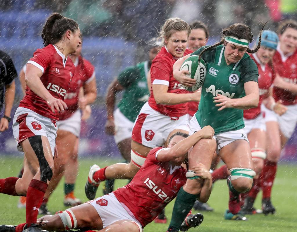Players representing Wales in the women's Six Nations had to endure cold showers after coming up against Ireland in dismal conditions ©Six Nations Rugby