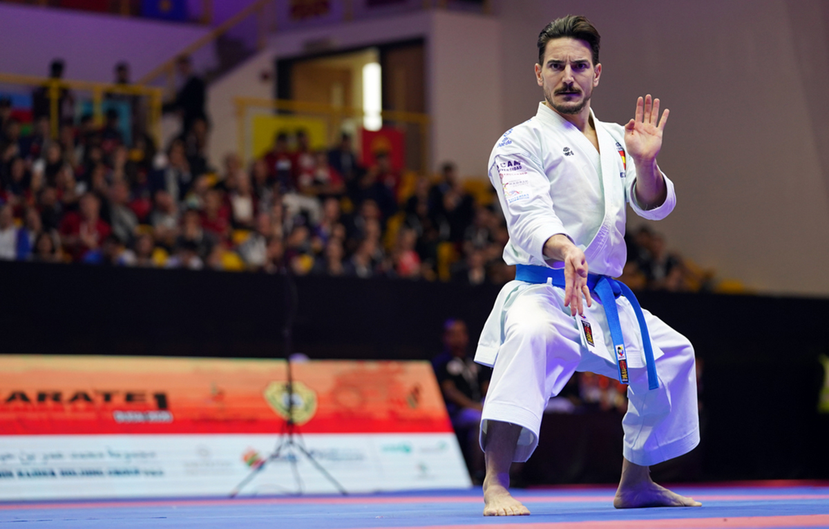 Damian Quintero won the men's kata competition in Dubai ©WKF